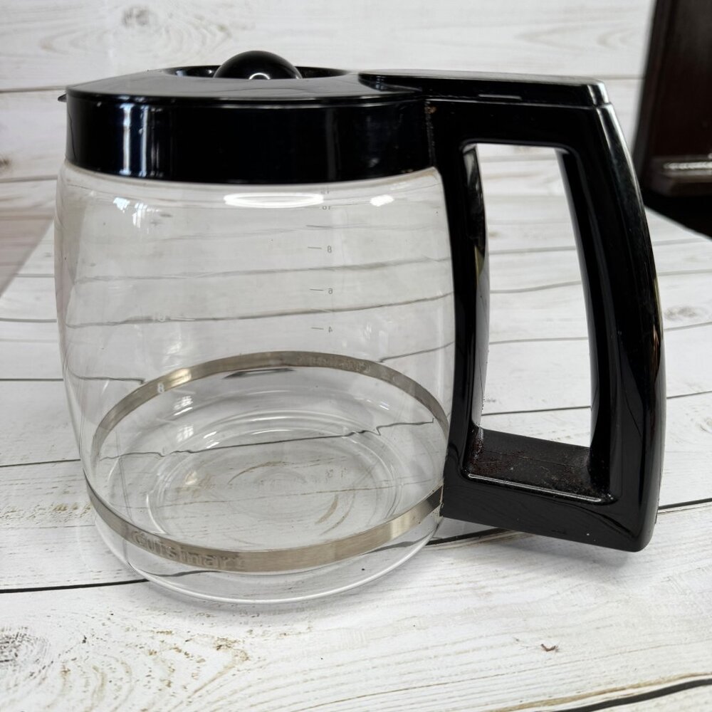 Cuisinart Glass Coffee Replacement Carafe Black‎ Handle Lid 12-Cup DGB-550BK